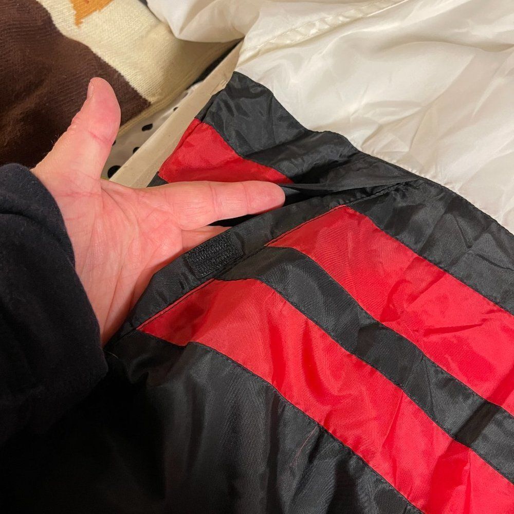 Vintage 90s Retro Online Red Striped Wind Breaker Jacket Large - Picture 10 of 11